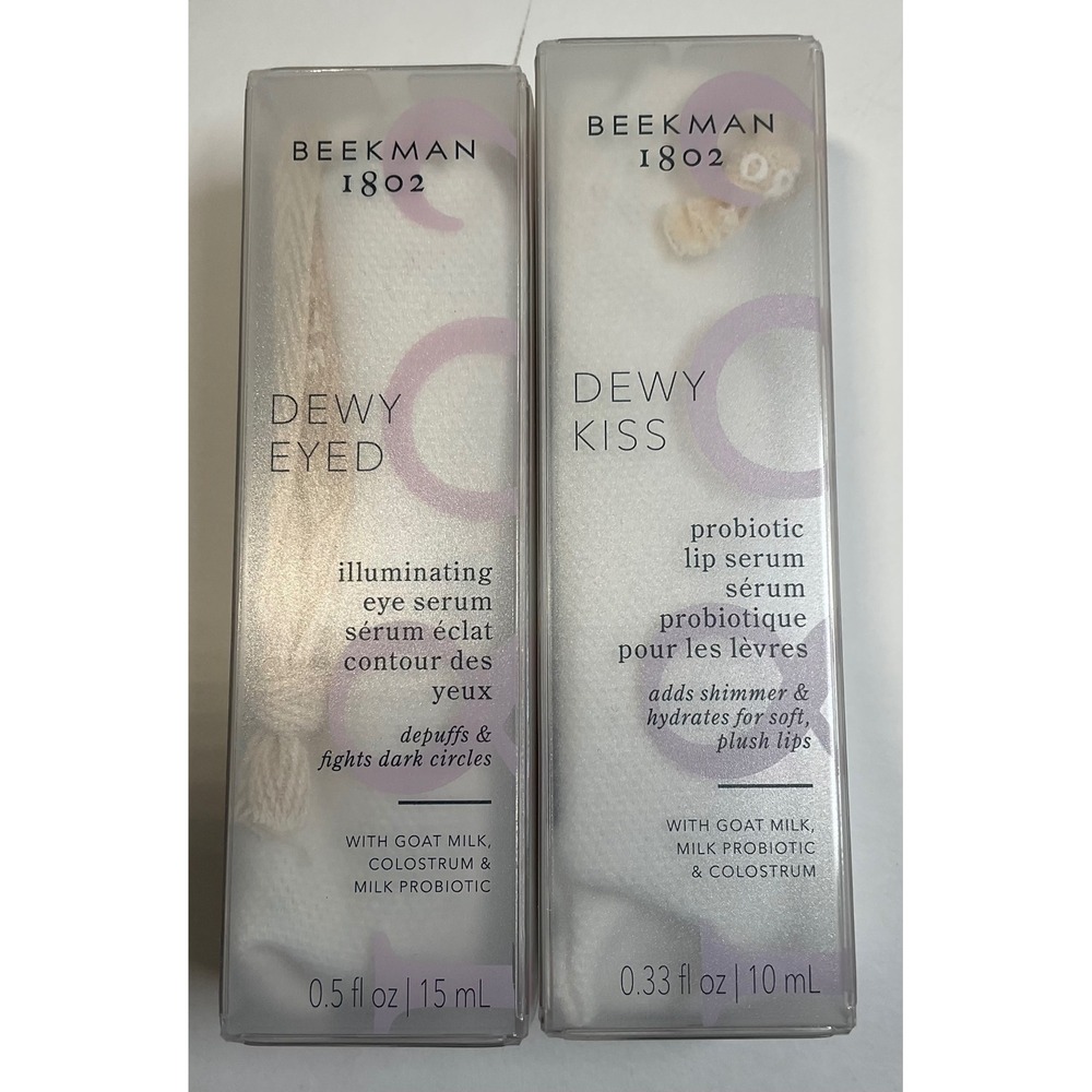 BEEKMAN 1802 Dewy Eyed Illuminating Eye Serum & Dewy Kiss Probiotic Lip Serum